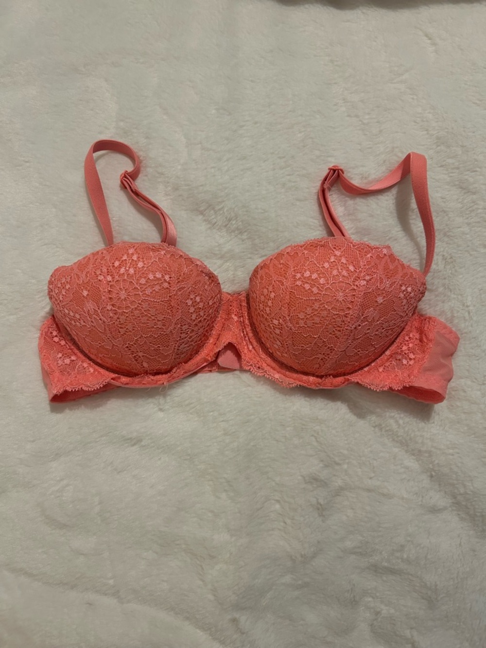 Victoria Secret Pink - Coral Lace Underwire Bra